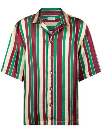 Multicoloured short-sleeved shirt with vertical stripes