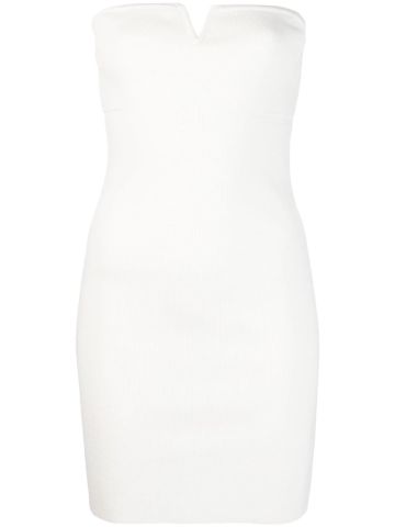 White strapless short dress