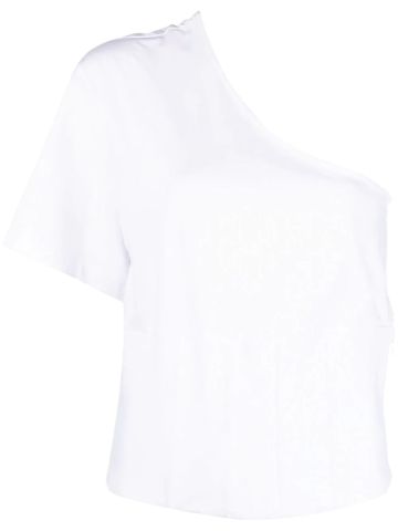 T-shirt bianca monospalla