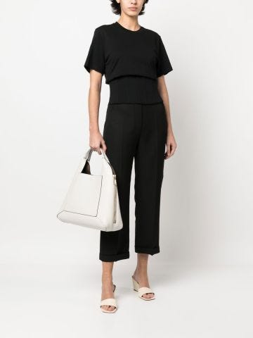 Black T-shirt with pleated inserts