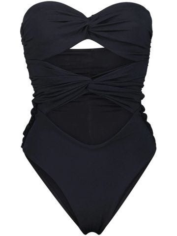 Black one-piece swimsuit with cut-out detail