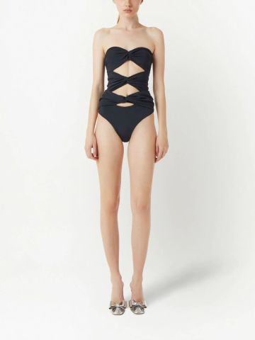 Black one-piece swimsuit with cut-out detail
