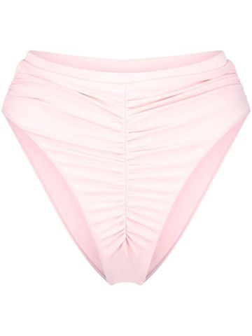 Pink bikini briefs with ruffles