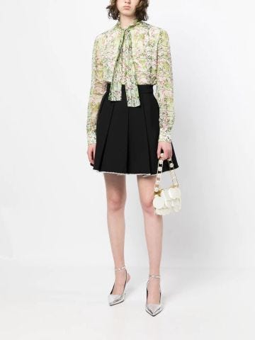 Multicoloured floral silk blouse