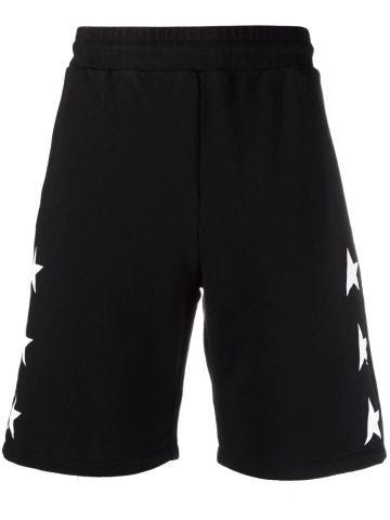 Black sports short pants with side stars
