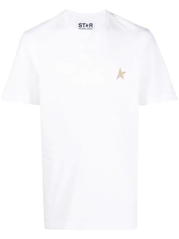 White T-shirt with half a glitter star