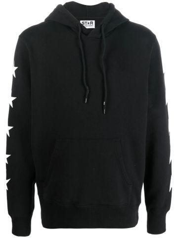 Black hoodie with star print