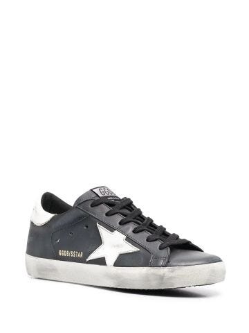 Black super-star low top sneakers with white star
