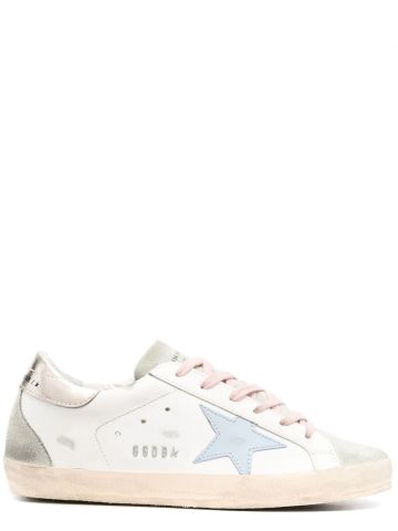White Super-Star low top sneakers with light blue star