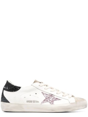 White Super-Star low top sneakers with glitter