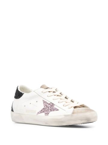 White Super-Star low top sneakers with glitter