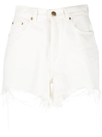 White high-waisted shorts