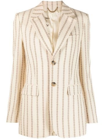 Journey ivory single-breasted blazer with jacquard effect