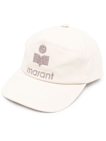 Ivory baseball cap with glitter logo