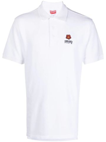 White Boky Flower polo shirt with logo embroider