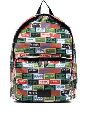 Multicolored backpack with Labels logo