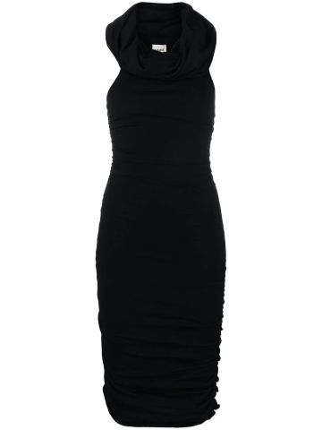 Aerica short black dress with ruffles