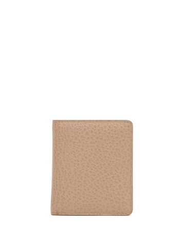 Beige wallet with 4-stitch detail