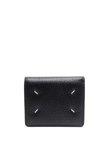 Black wallet with 4-stitch detail
