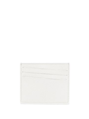 White card holder with four-point logo