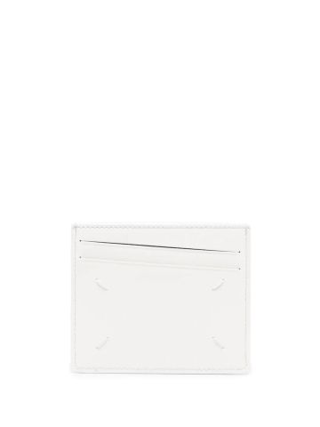 White card holder with four-point logo