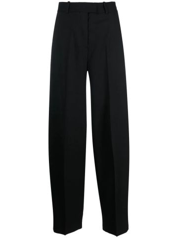 Black wide-leg tailored pants