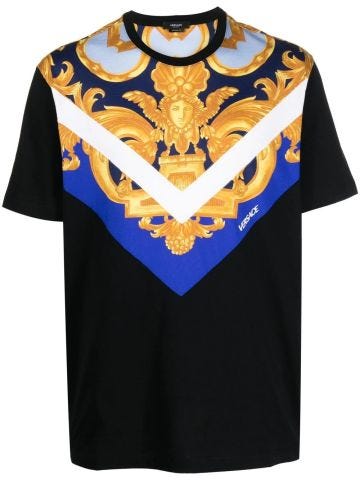 T-shirt maniche corte con stampa Medusa barocca