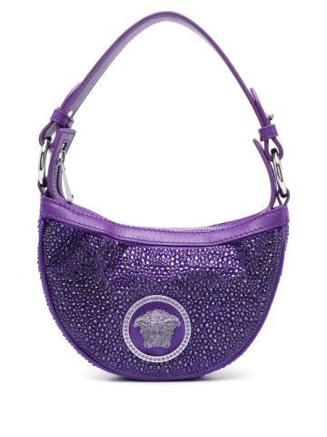 Purple Repeat shoulder bag with rhinestone