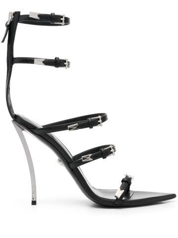 Black Pin-Point Sandals