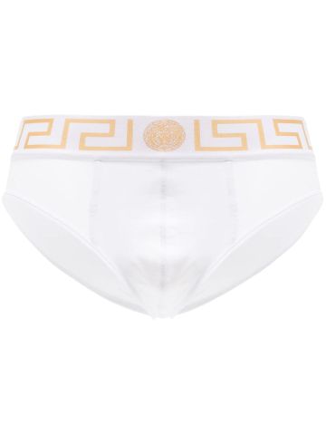 White underwear briefs with Medusa logo