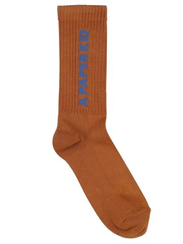 Brown socks with logo