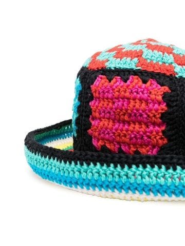 Multicolored crochet Positive bucket