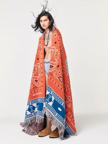 Multicolored Jacquard Bandana Blanket