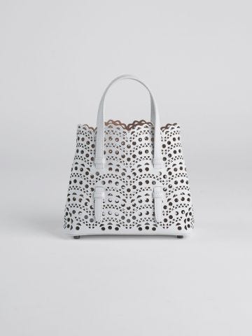Mina 20 white tote bag with Vienne wave pattern