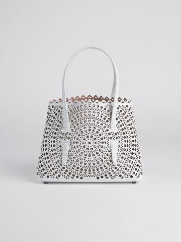 Mina 25 white bag with Vienne wave pattern