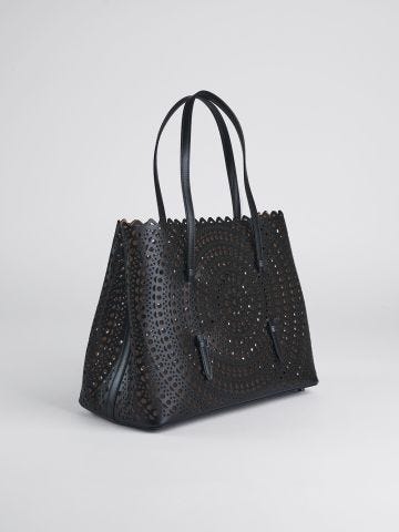 Black Mina 32 bag with Vienne wave pattern
