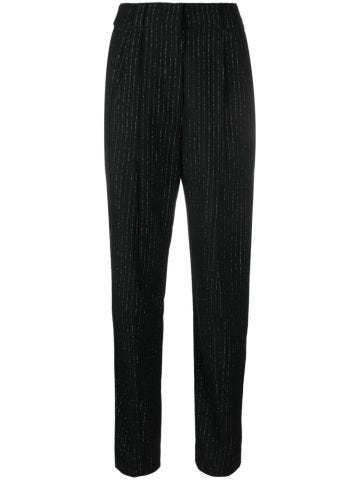Black pinstripe pants