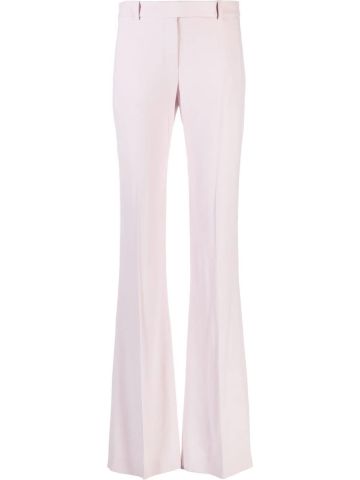 Pink flared tailored trousers