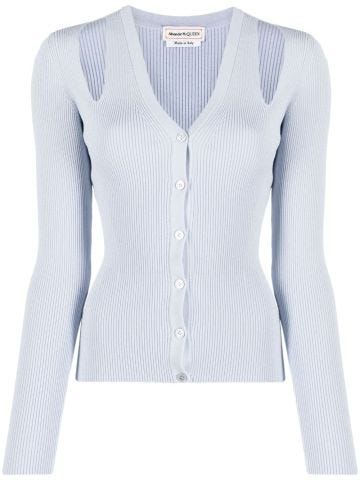 Light blue cardigan with cut-out detail