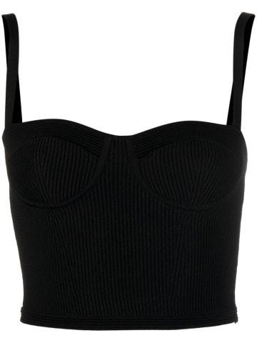 Black corset style short top