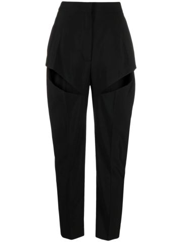 Black tailored trousers with cut-out detail