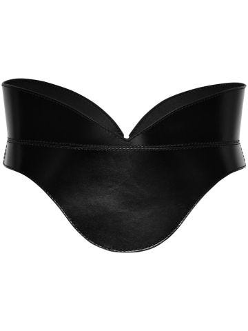 Black corset belt with zip
