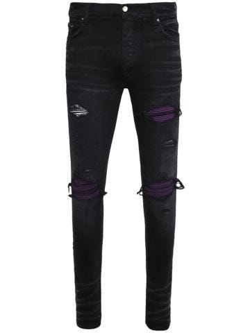 Jeans neri skinny con effetto vissuto MX1
