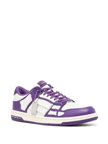 White skel top sneakers with purple inserts