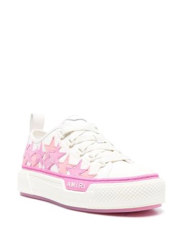 White star-patch lace-up sneakers