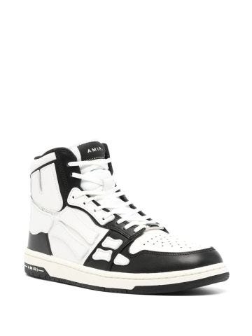 Skel black and white high top sneakers