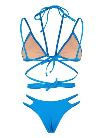 Blue Ribbed Bikini Set