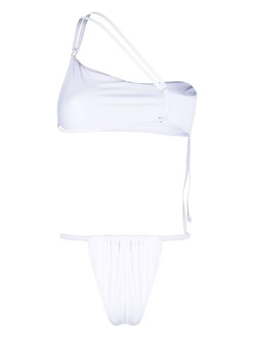 White one-shoulder bikini