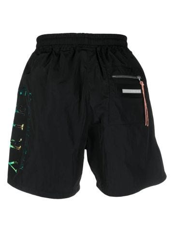 Black sports shorts with logo