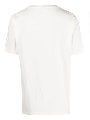 White graphic-print short-sleeved T-shirt